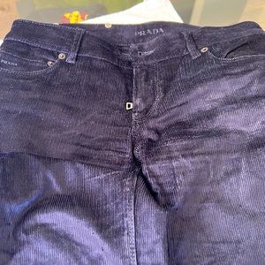 Prada Navy Cords. Jean style and boot cut.